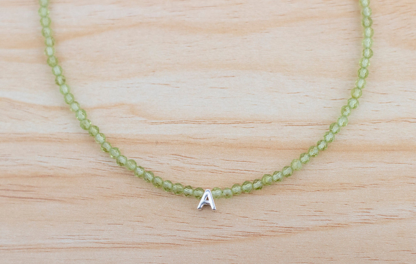 Personalised Initial Name Necklace Peridot
