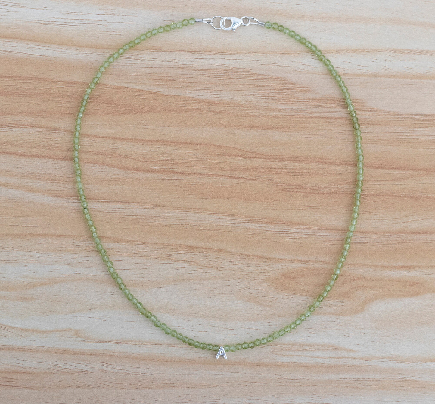 Personalised Initial Name Necklace Peridot