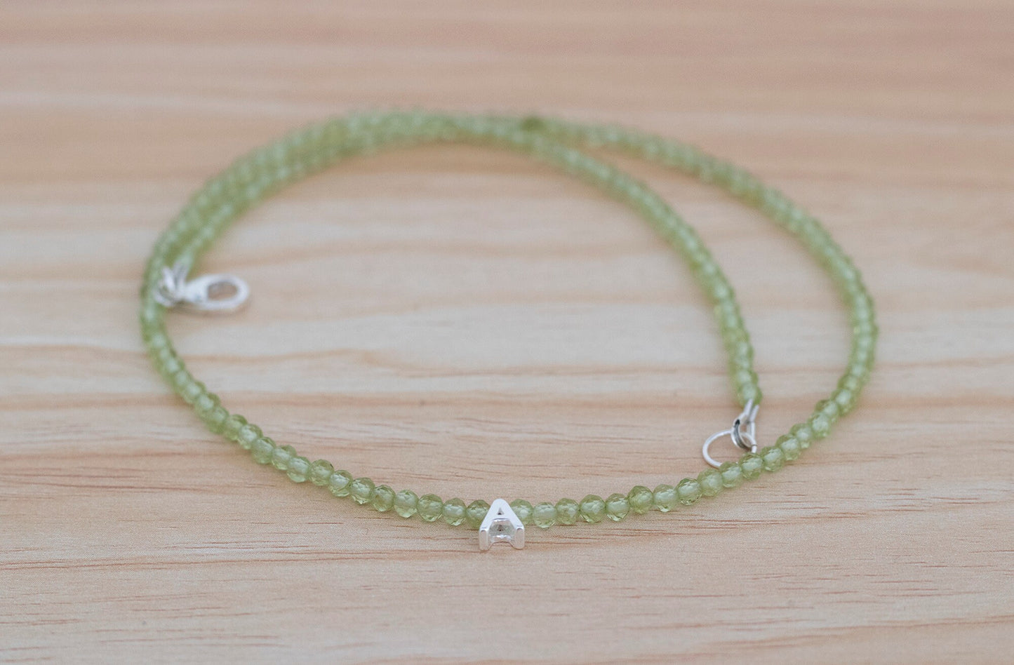 Personalised Initial Name Necklace Peridot