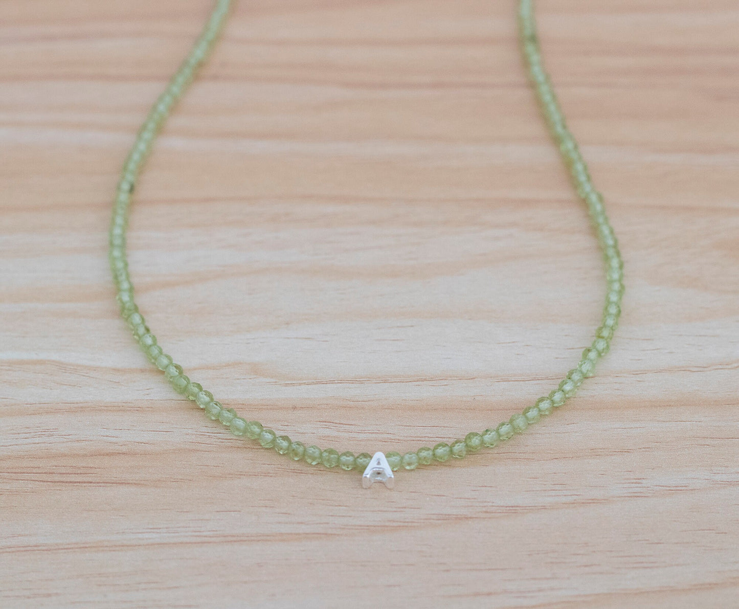 Personalised Initial Name Necklace Peridot