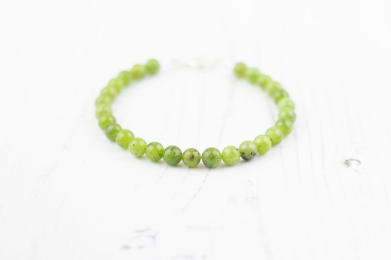 Jade Bracelet Beaded Green