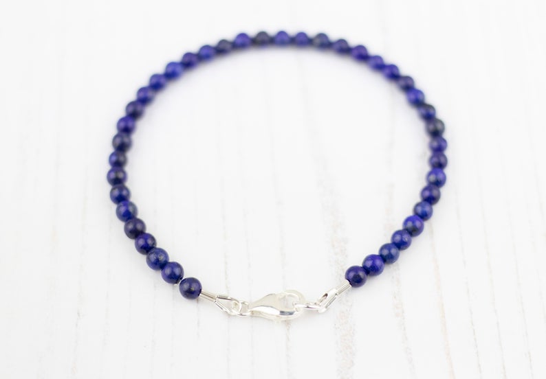 Lapis Lazuli Bracelet Beaded Blue