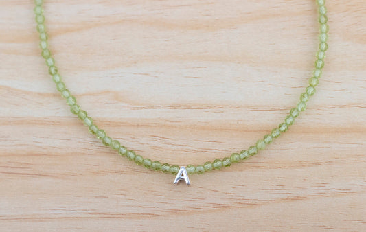 Personalised Initial Name Necklace Peridot