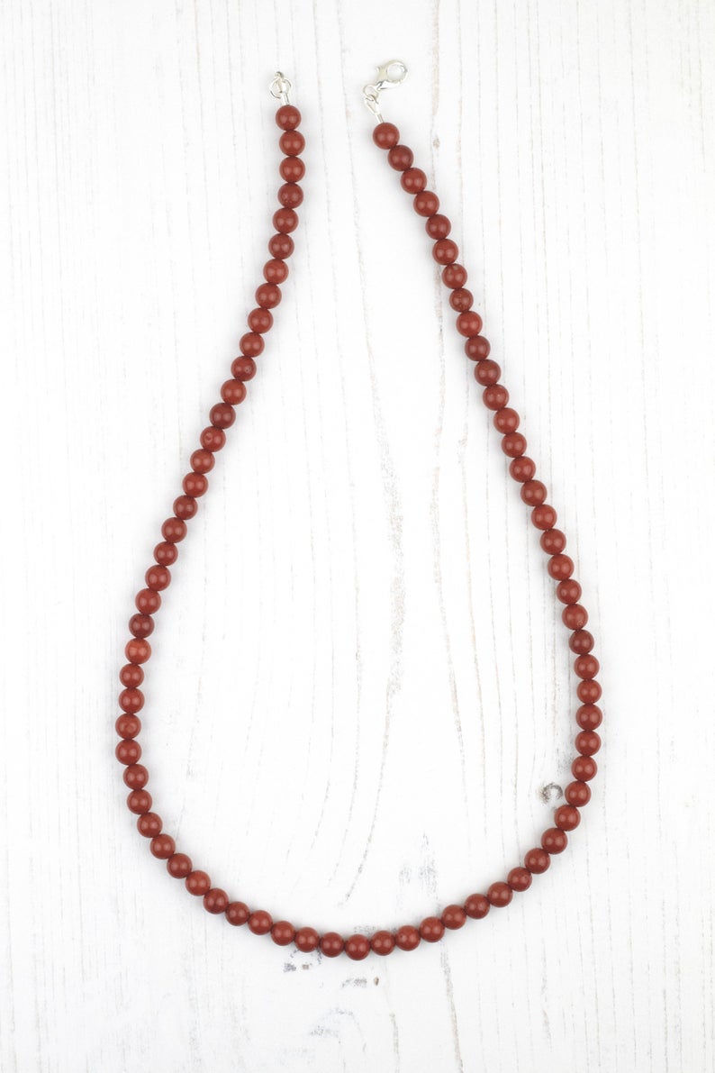 Red Jasper Beaded Necklace