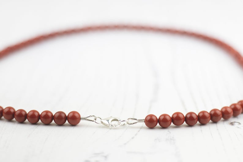 Red Jasper Beaded Necklace
