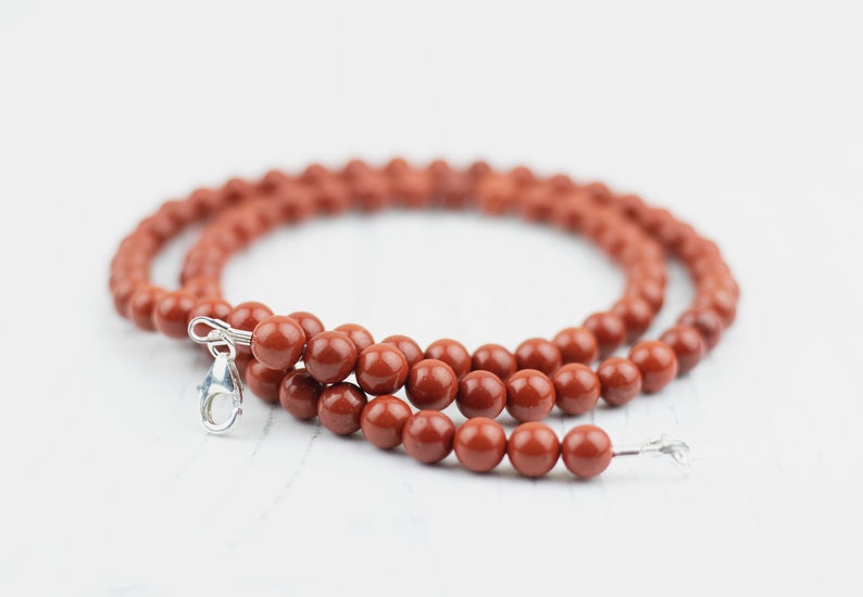 Red Jasper Beaded Necklace