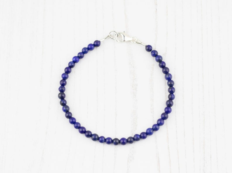 Lapis Lazuli Bracelet Beaded Blue